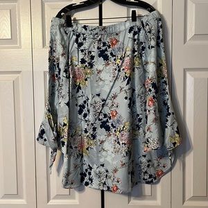 Denim 24/7 Women Plus Off The Shoulder Floral Printed Top